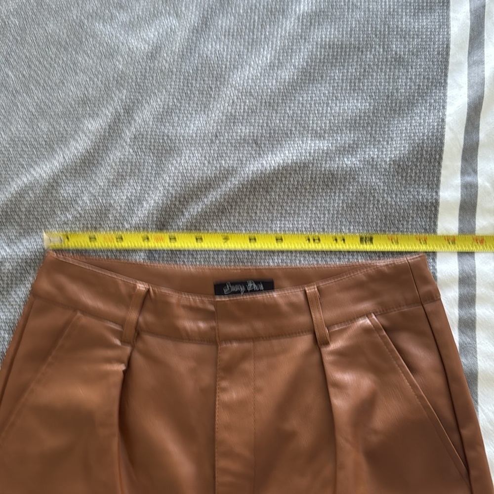 Faux leather brown trouser pants - Picture 4 of 6